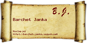 Barchet Janka névjegykártya